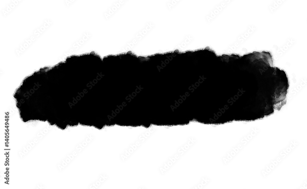 Ink brush stock texture isolated on transparent background, PNG file Ink brush stock texture isolated on transparent background, PNG file