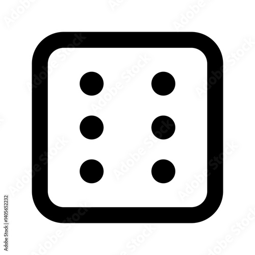 Six sided dice casino gambling line art vector icon