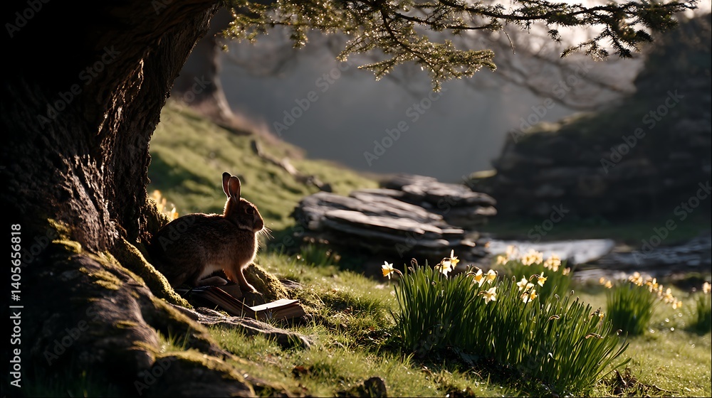Peaceful Rabbit in Spring Meadow of excellence in splendor beyond compare with grace in style. Peaceful Rabbit in Spring Meadow of excellence in splendor beyond compare with grace in style.