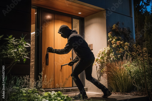 thief breaking into a house