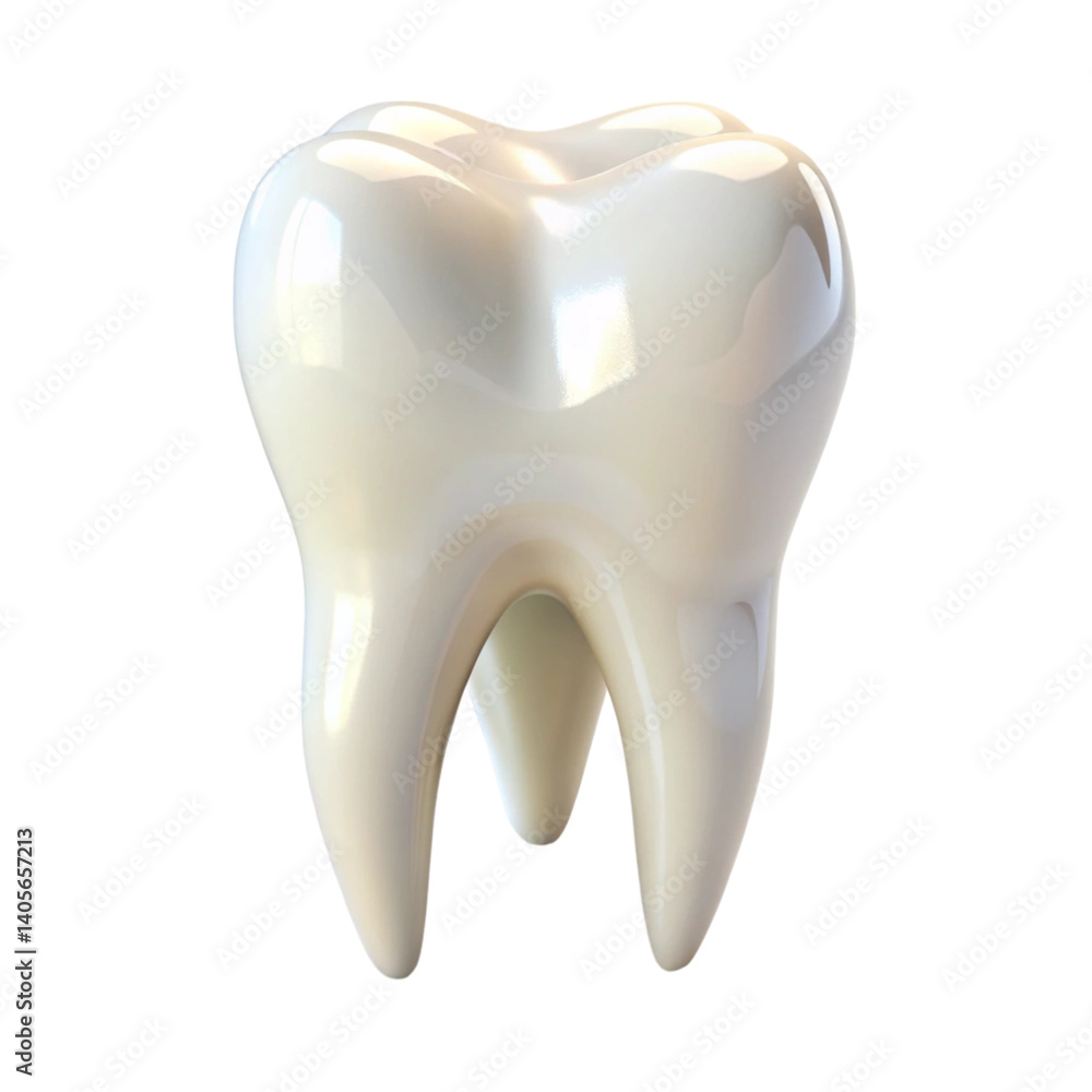 Realistic depiction of a human molar tooth emphasizing dental health and oral hygiene Realistic depiction of a human molar tooth emphasizing dental health and oral hygiene