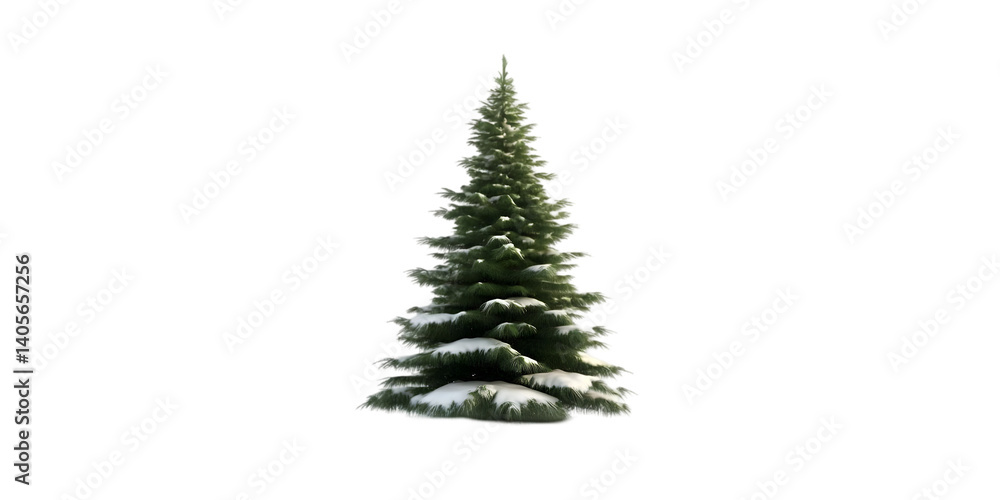 Isolated Photo of a Snowy Evergreen Christmas Tree on a Transparent Background Isolated Photo of a Snowy Evergreen Christmas Tree on a Transparent Background