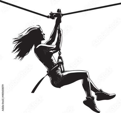 Zip Line Silhouettes