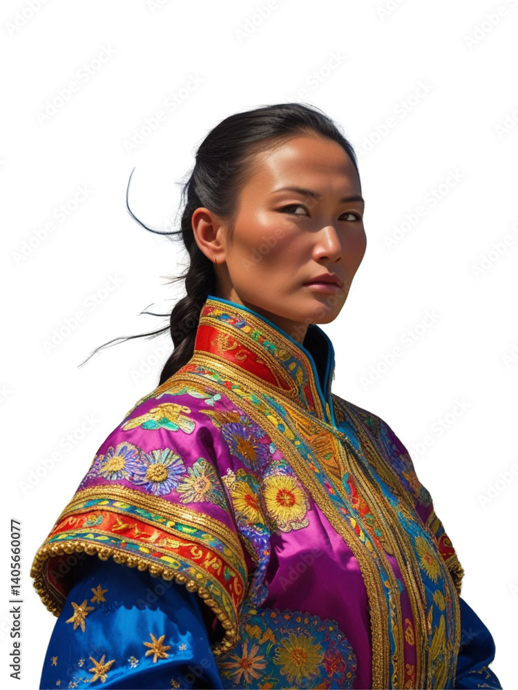 Portrait of Mongolian Woman in Traditional Clothing Portrait of Mongolian Woman in Traditional Clothing