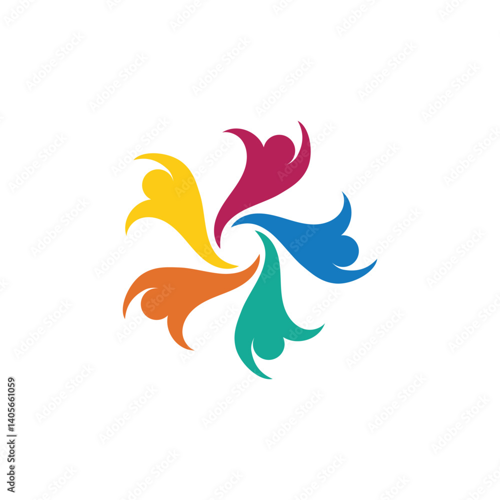 Adoption community unity and group people work family care logo vector Adoption community unity and group people work family care logo vector