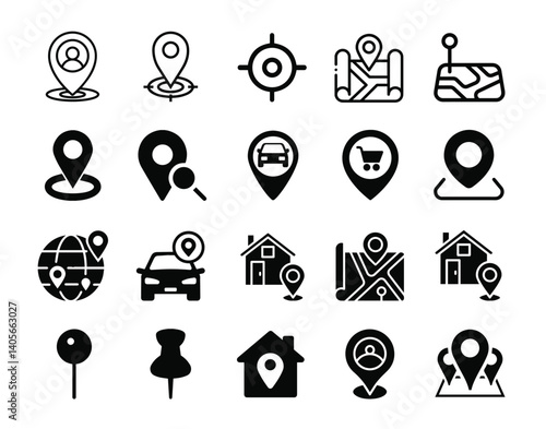 Minimalist Vector Pack: Location Icons for Seamless Navigation Design – Perfect for Your Next Project