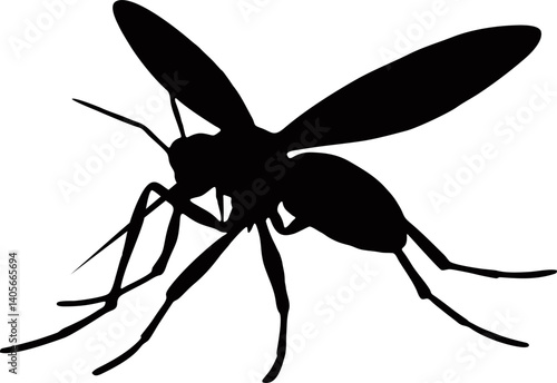 illustration mosquito silhouette vector