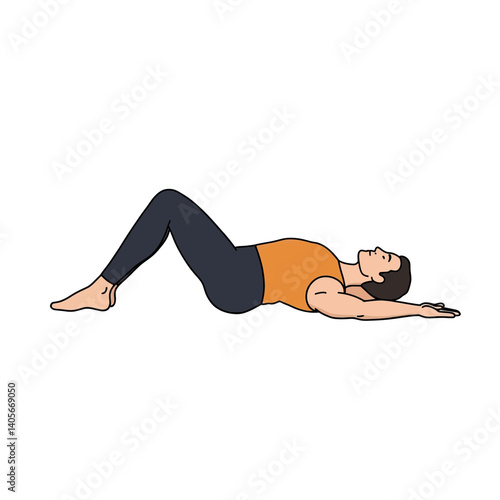 Man Performing Pelvic Tilt Exercise: A man lies supine on the floor, performing a pelvic tilt exercise, focusing on core engagement and lower back health.