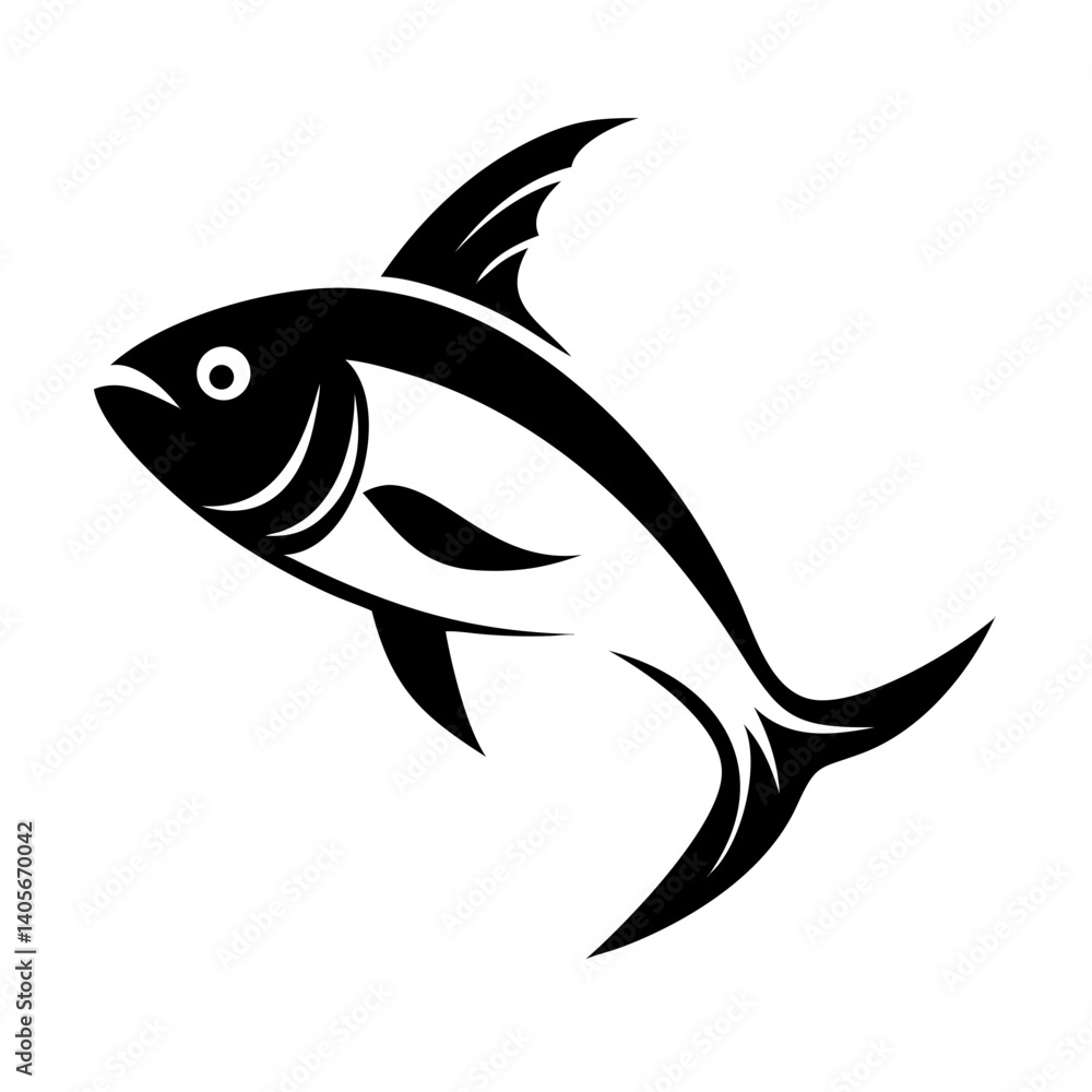 Fototapeta premium fish vector illustration, isolated from the sea, showcases this aquatic animal.