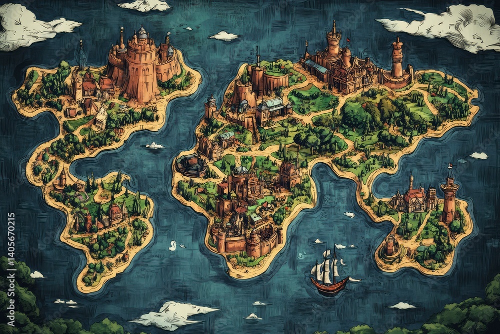 Naklejka premium world map old view of the world antique style