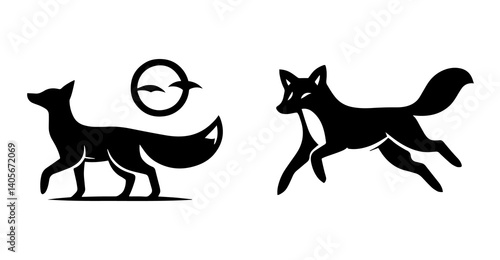 Fox silhouette vector design