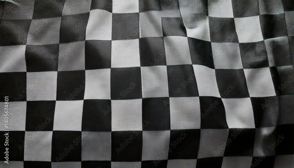 Fototapeta premium Black and white checkered fabric texture background design element for projects