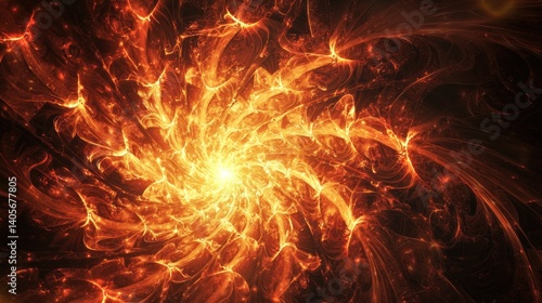 Inferno: A Fiery Abstract Fractal Artwork