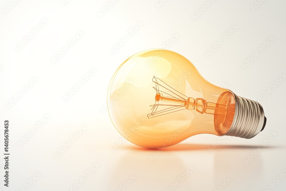 Warm incandescent light bulb, elegant design Warm incandescent light bulb, elegant design