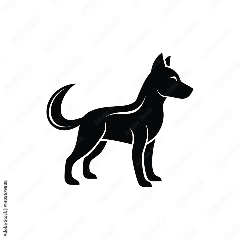 Fototapeta premium Puppy Dog silhouette Vector art