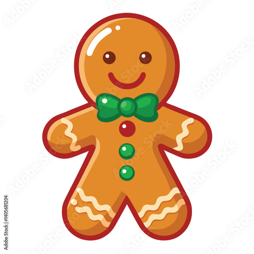 Christmas gingerbread cookies clipart on white background 