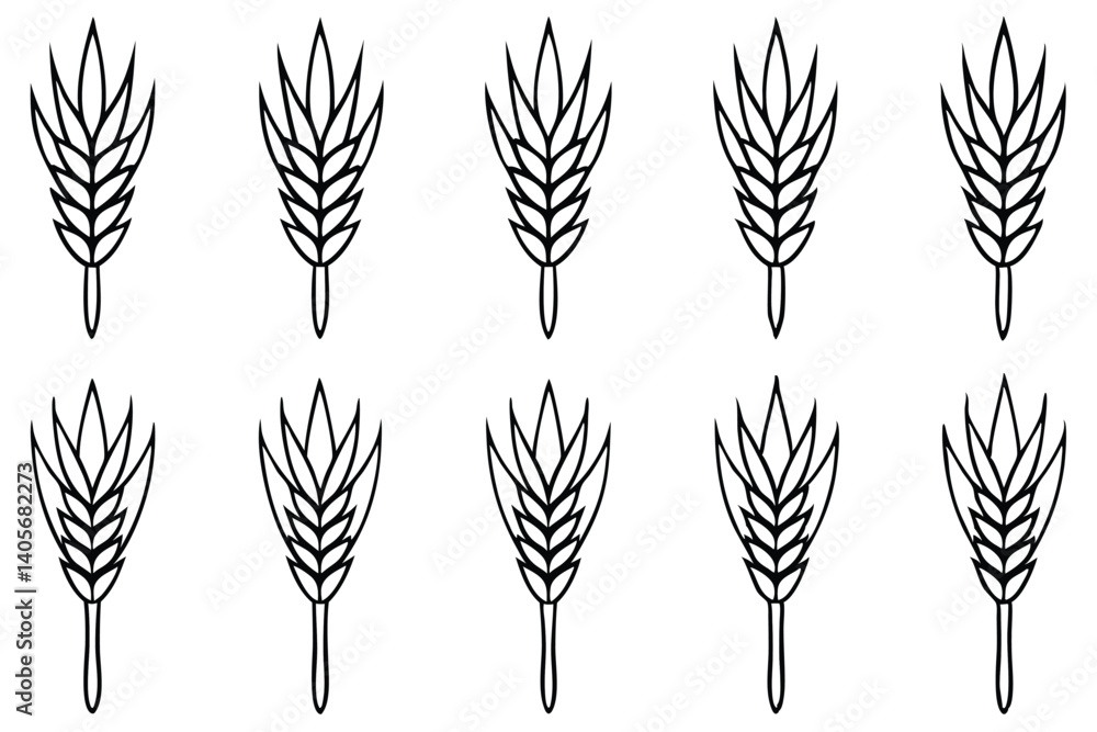 barley line art sketch showing rustic rural elegance barley line art sketch showing rustic rural elegance