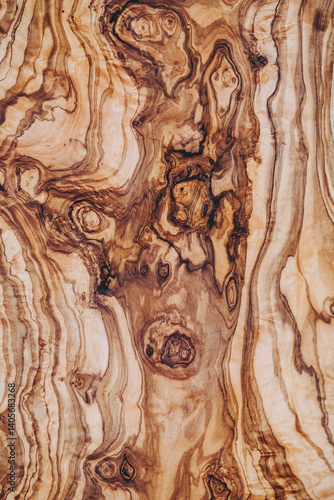 Obraz na płótnie Close up sur une texture de bois avec des noeuds - Arrière plan design brun avec des courbes et formes abstraites w salonie