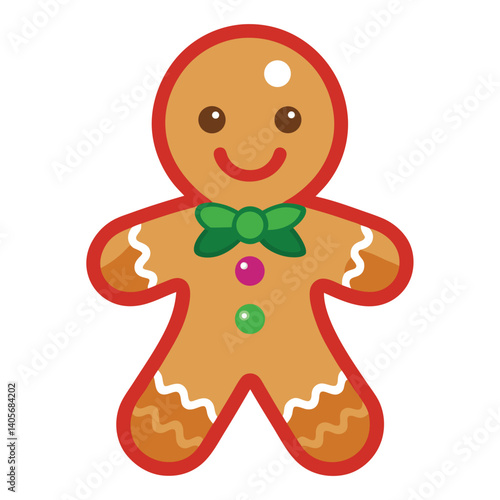 Christmas gingerbread cookies clipart on white background 