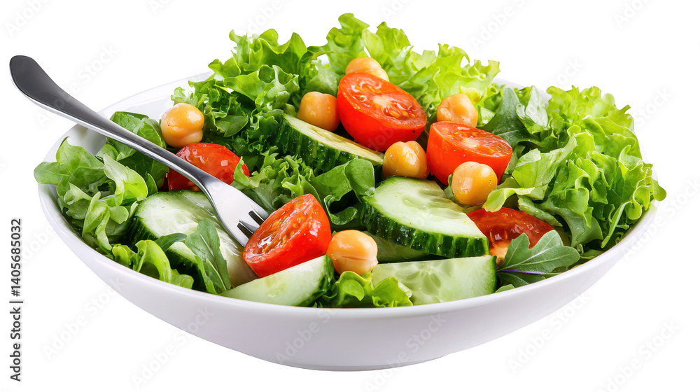 Refreshing summer salad, bowl of crisp lettuce and juicy ripe tomatoes fresh Refreshing summer salad, bowl of crisp lettuce and juicy ripe tomatoes fresh