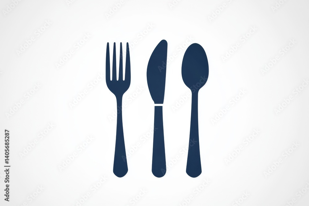Simple illustration of a knife, fork, and spoon Simple illustration of a knife, fork, and spoon