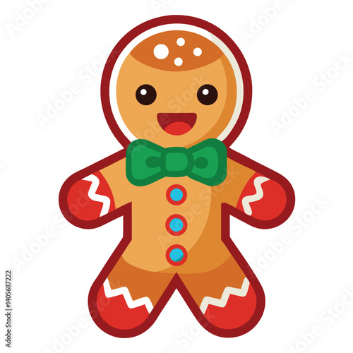 Christmas gingerbread cookies clipart on white background 