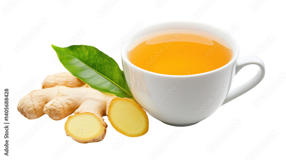 Warmth in a cup, soothing tea infused with ginger root and fresh leaf for wellness Warmth in a cup, soothing tea infused with ginger root and fresh leaf for wellness