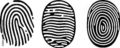 Set fingerprint scanning icon sign. Fingerprints icon set vector isolated. 