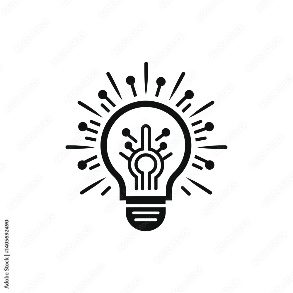 Abstract Light Bulb with Circuit Board Inside on Transparent Background Abstract Light Bulb with Circuit Board Inside on Transparent Background