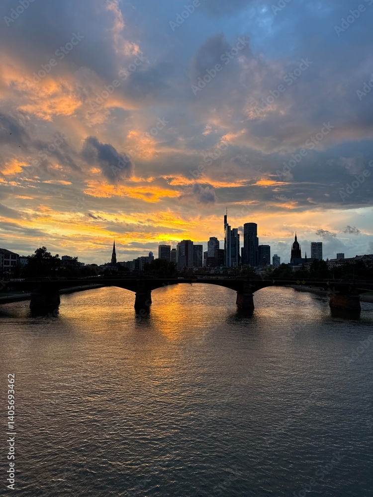 Fototapeta premium sunset in the city