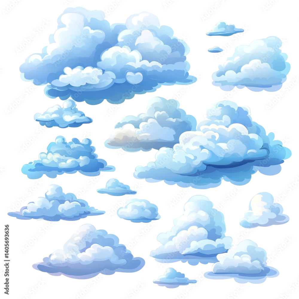 Fluffy blue clouds floating peacefully in a dreamy sky Fluffy blue clouds floating peacefully in a dreamy sky