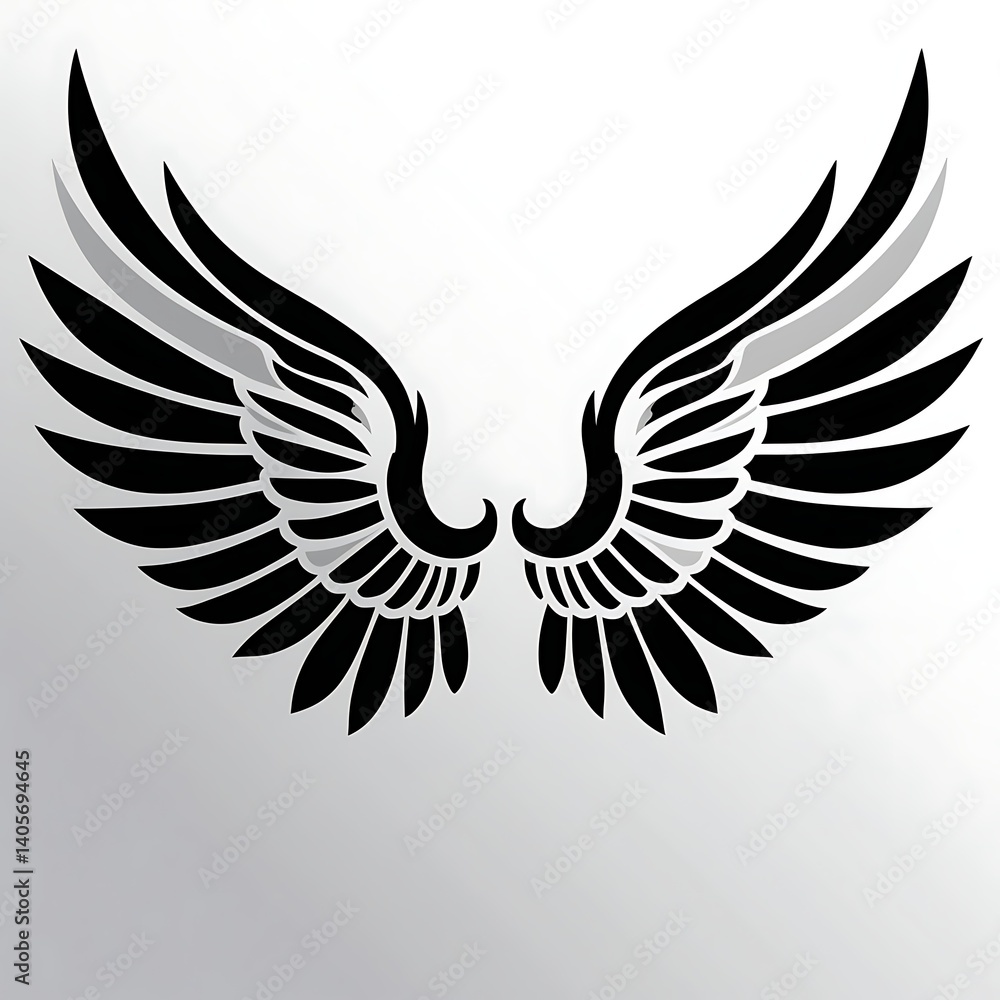 Obraz premium A stylized, professional graphic design featuring a majestic winged symbol with a bold