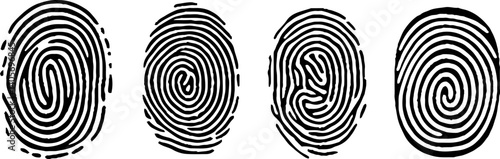Finger print id authentication symbol set. Fingerprint, biometric. Fingerprints icon set. vector illustration.