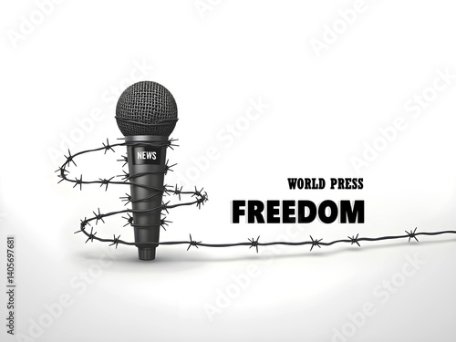 3D Background Representing the Concept of World Press Freedom Day. May 3