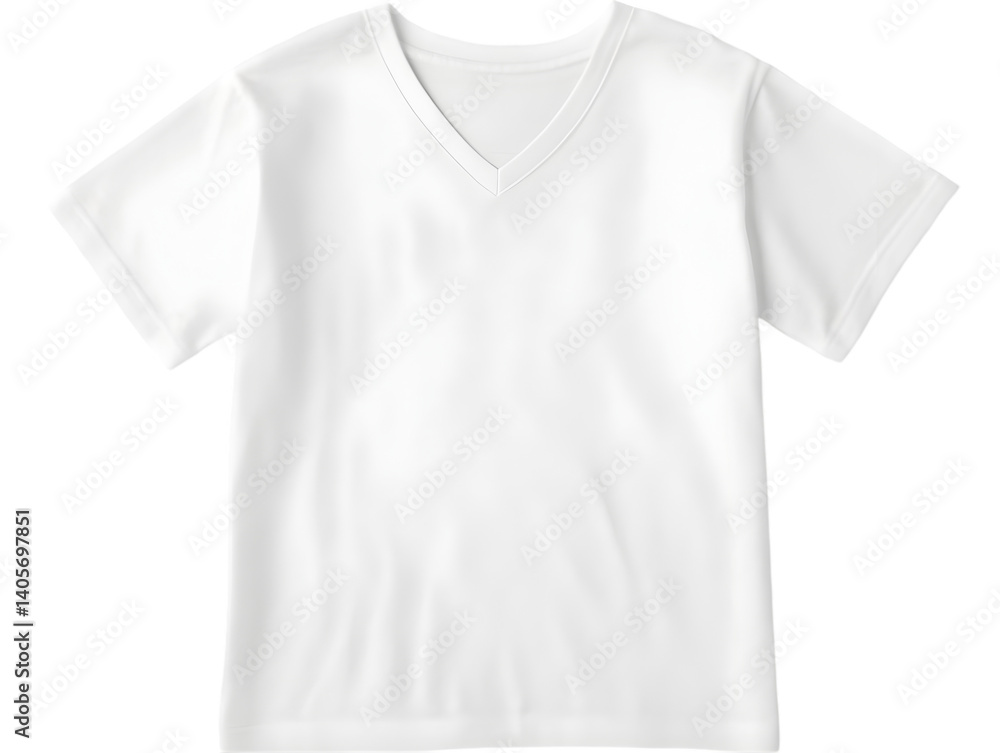 Isolated Realistic Photo Of White V-Neck T-Shirt Template With Soft Fabric Isolated Realistic Photo Of White V-Neck T-Shirt Template With Soft Fabric