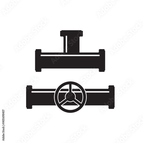 Pipes  plumbing  set vector icon logo