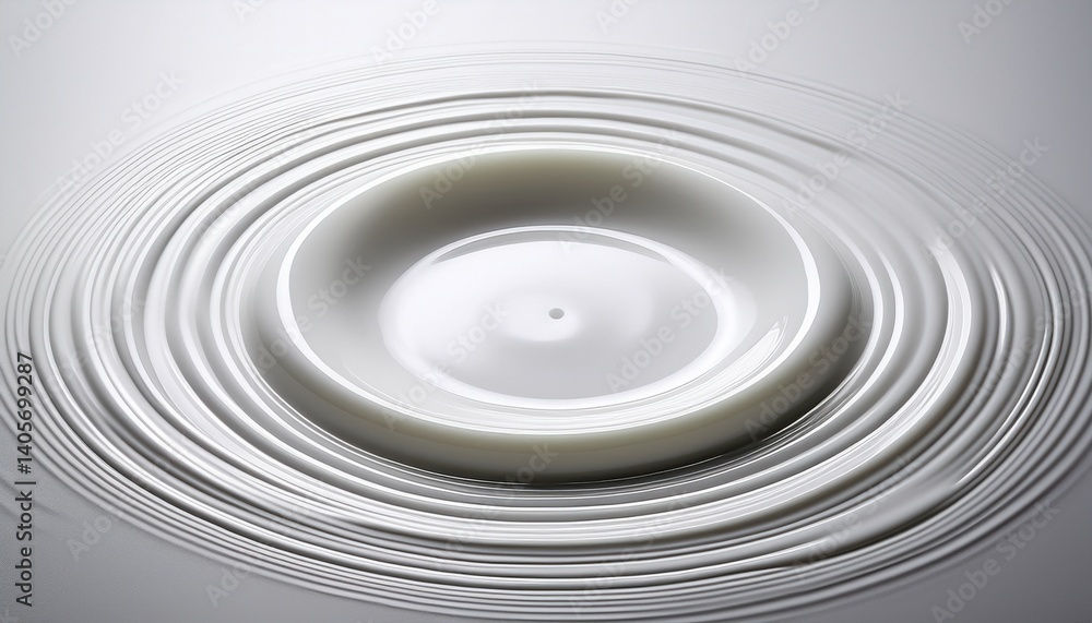 Fototapeta premium Texture of white liquid ring or white milk surface soft background