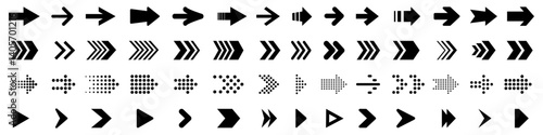 Arrow icon set, arrow cursor collection, different arrow signs, black arrows icons