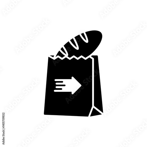 Fresh Loaf of Bread in Paper Bag with Delivery Symbol Representing Bakery Delivery