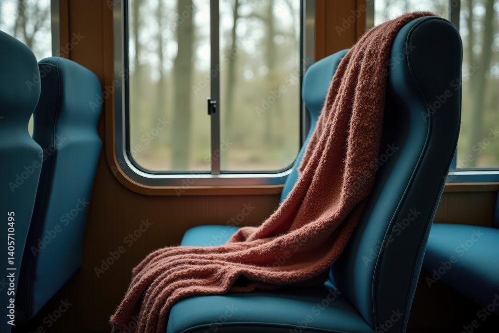 Cozy travel ambiance in modern train interior