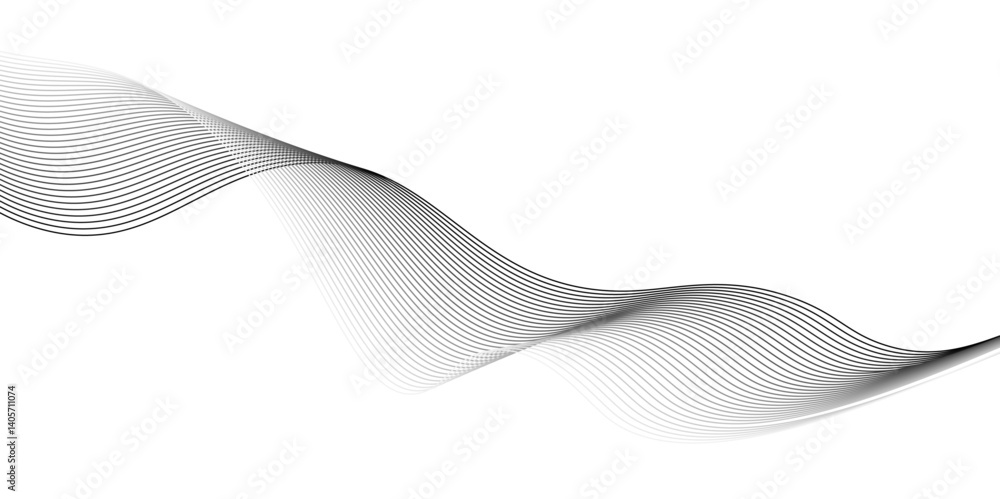 Fototapeta premium Background texture and pattern Image, Abstract black wave lines on white background, Abstract black wave lines on white background,grey wave on white background. Blending line background,