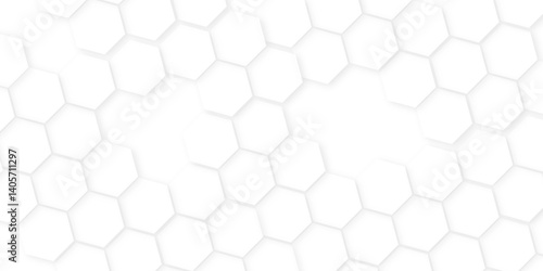 Abstract hexagon background,Minimal white hexagonal hexagon modern technology,abstract geometric science and mosaic tile with template texture background.white and gray hexagon honeycomb geometric cop