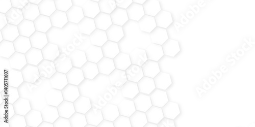 Abstract hexagon background,Minimal white hexagonal hexagon modern technology,abstract geometric science and mosaic tile with template texture background.white and gray hexagon honeycomb geometric cop