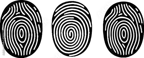 Digital fingerprint, finger print fingerprint lock secure security vector. 