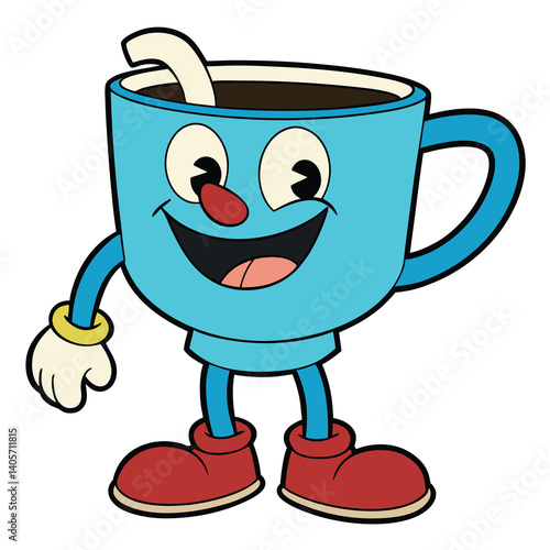 Happy cartoon coffee cup