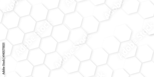 Abstract hexagon background,Minimal white hexagonal hexagon modern technology,abstract geometric science and mosaic tile with template texture background.white and gray hexagon honeycomb geometric cop