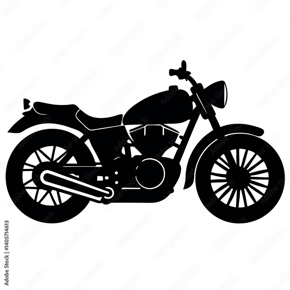 Fototapeta premium Motorcycle Silhouette Vector Sleek & Minimalist Design for Transport Graphics