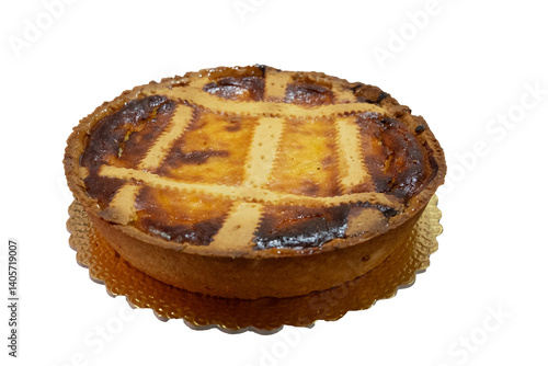 Foto PNG format image of the classic Neapolitan pastiera, a typical dessert of the Neapolitan tradition