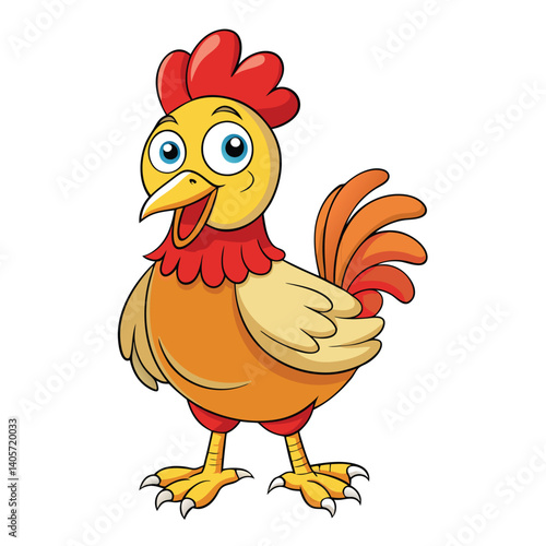 Cute cartoon rooster (2)