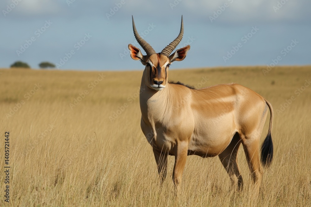 Majestic Eland Bull Stands Proudly in the African Bush, Capturing the Essence of Wildlife Serenity in Masai Mara, Kenya Majestic Eland Bull Stands Proudly in the African Bush, Capturing the Essence of Wildlife Serenity in Masai Mara, Kenya